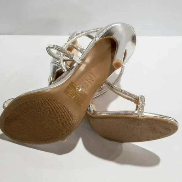 INC International Concepts Krista Strappy Dress Sandals Silver -8.5 - Picture 8 of 9